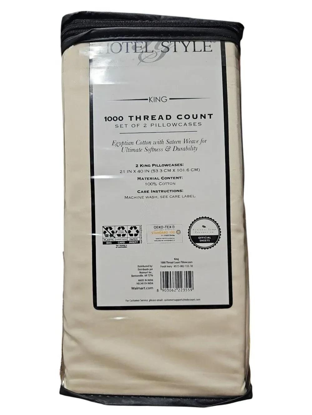 Hotel & Style King 1000 Thread Count Egyptian Cotton Pillowcases Set Of 2
